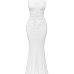 Vestido longo drapeado - Branco