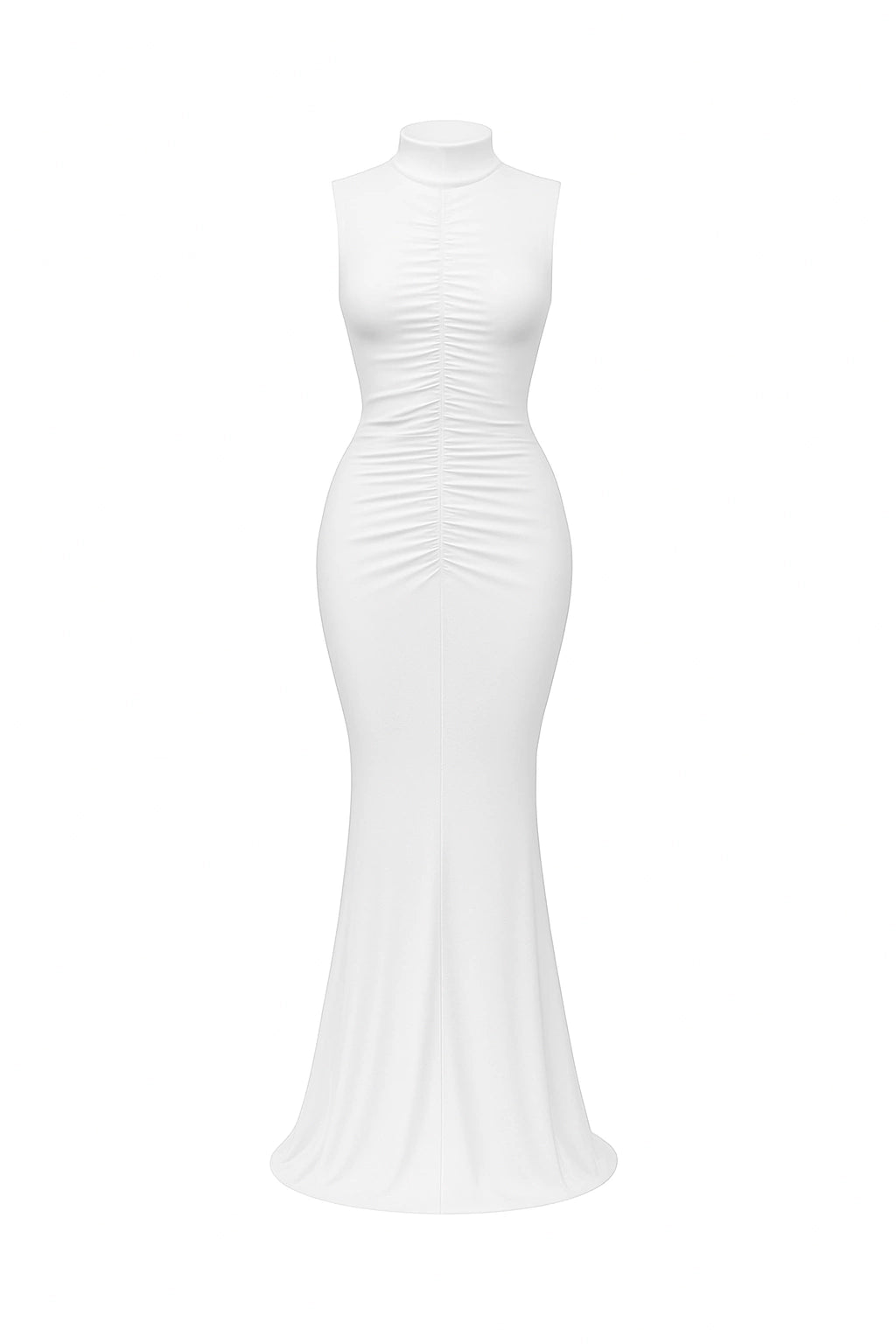 Vestido longo drapeado - Branco