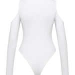 Body com recorte e gola alta - Branco