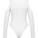 Body com recorte e gola alta - Branco