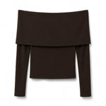 Blusa ombro a ombro - Marrom