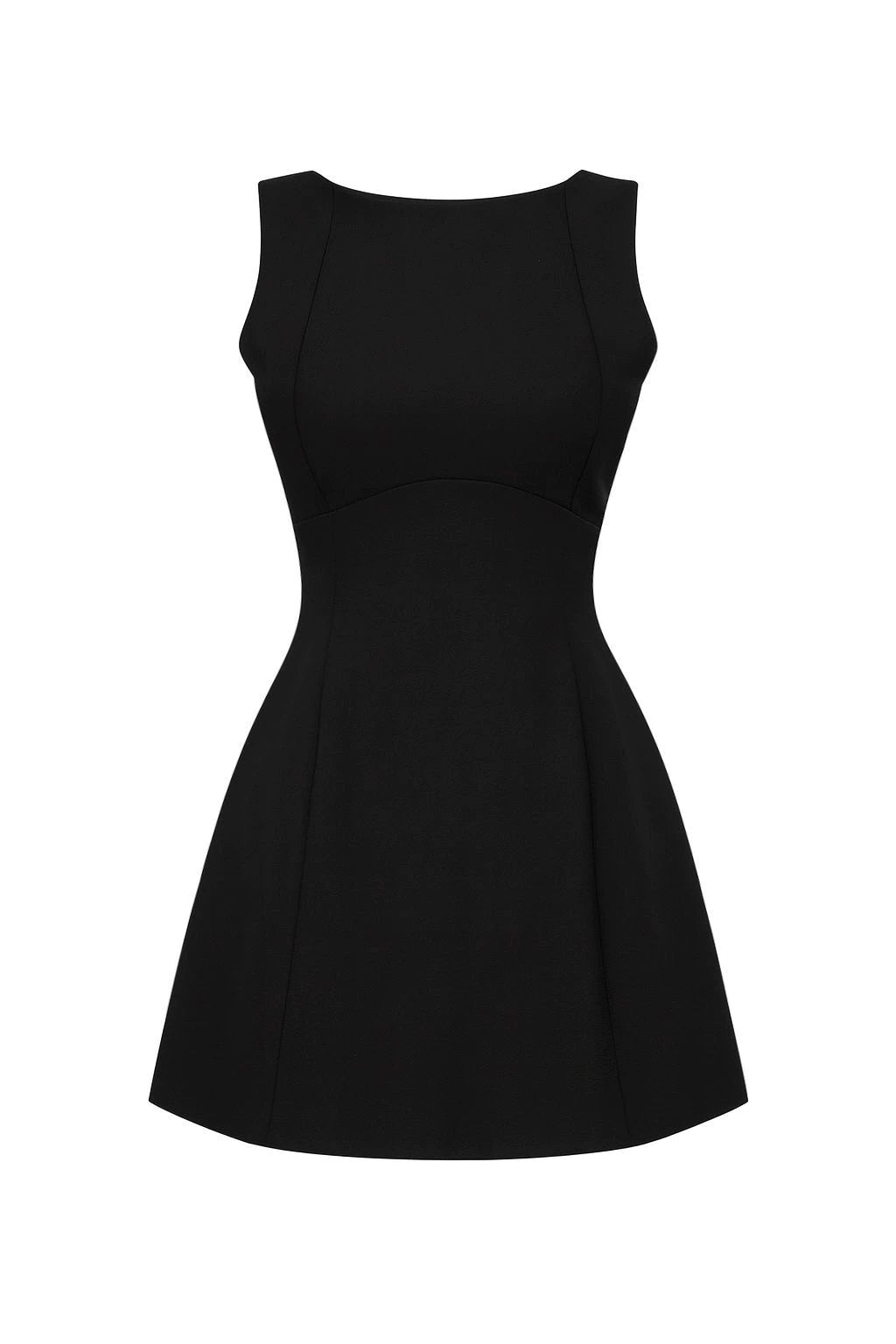 Vestido curto em alfaiataria com decote nas costas - Preto