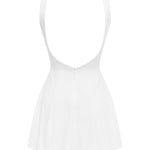 Vestido curto em alfaiataria com decote nas costas - Branco