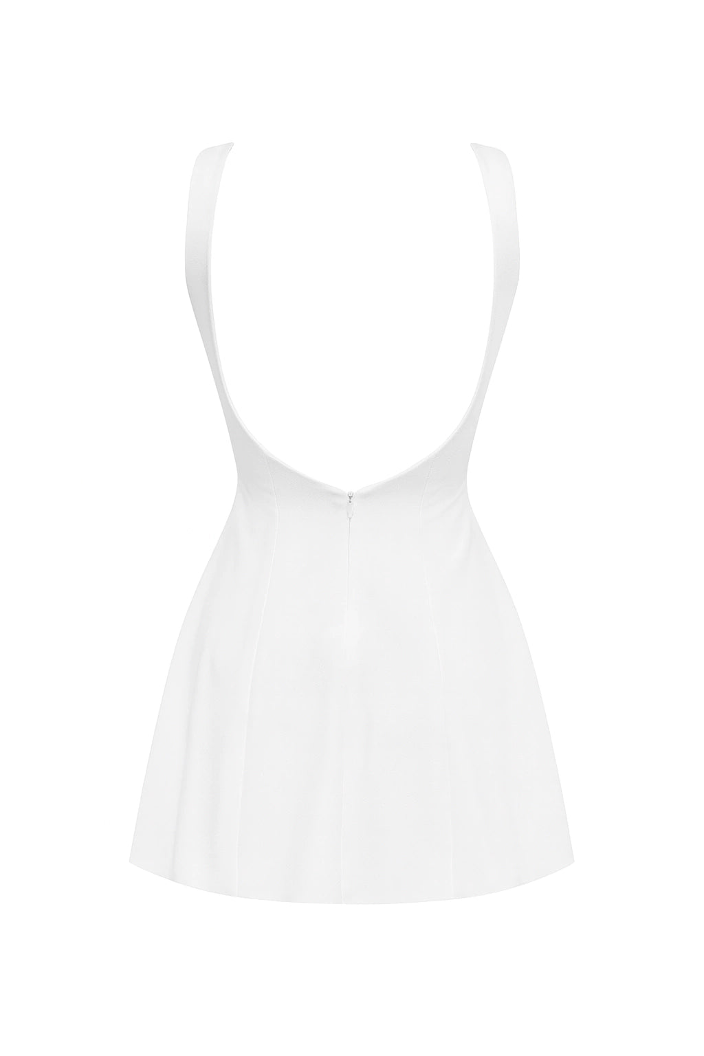 Vestido curto em alfaiataria com decote nas costas - Branco