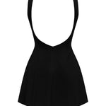 Vestido curto em alfaiataria com decote nas costas - Preto