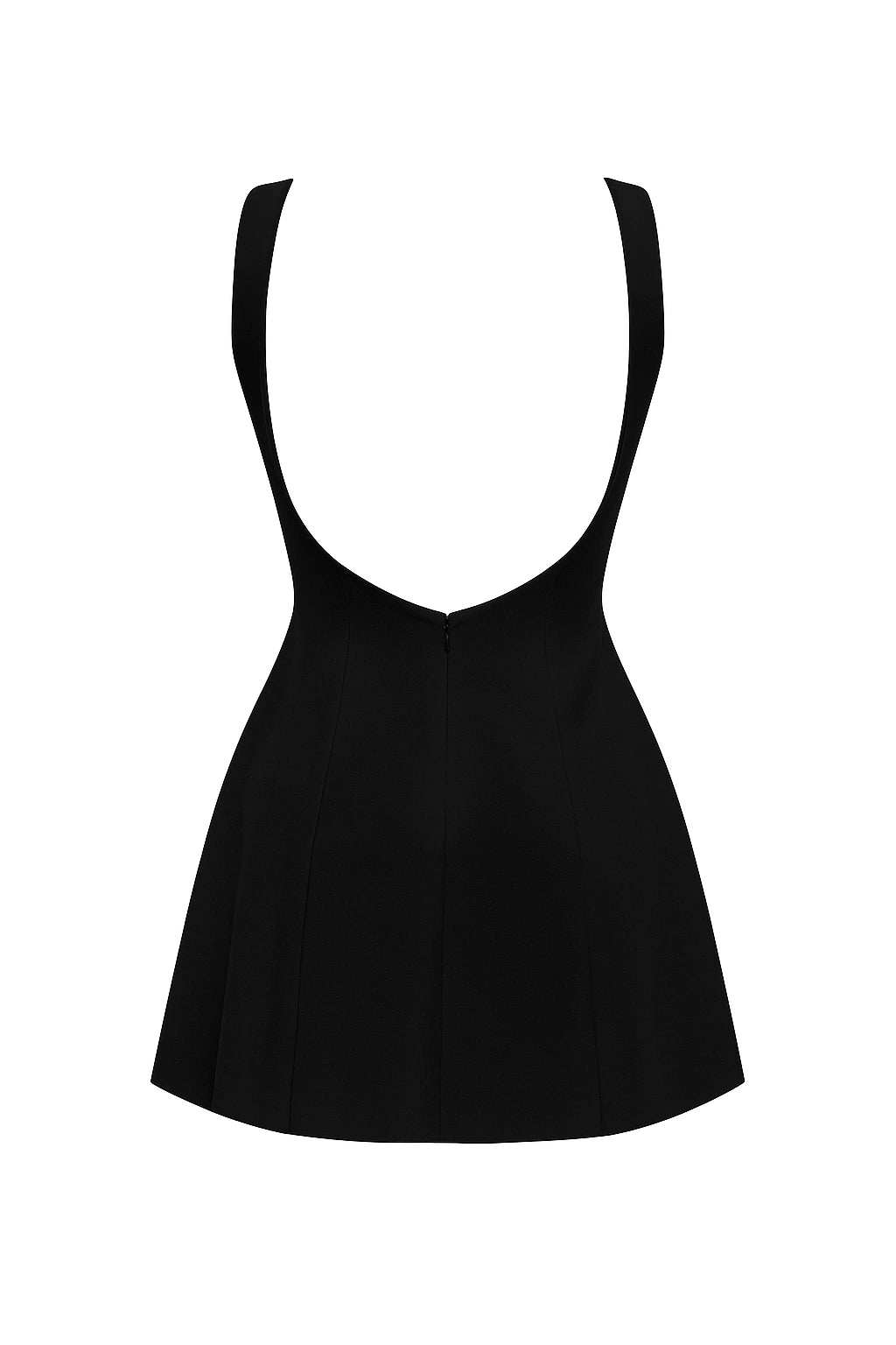 Vestido curto em alfaiataria com decote nas costas - Preto