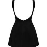 Vestido curto em alfaiataria com decote nas costas - Preto