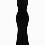 Vestido longo drapeado - Preto