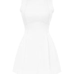 Vestido curto em alfaiataria com decote nas costas - Branco