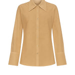 Camisa Tricoline Alongada - Bege