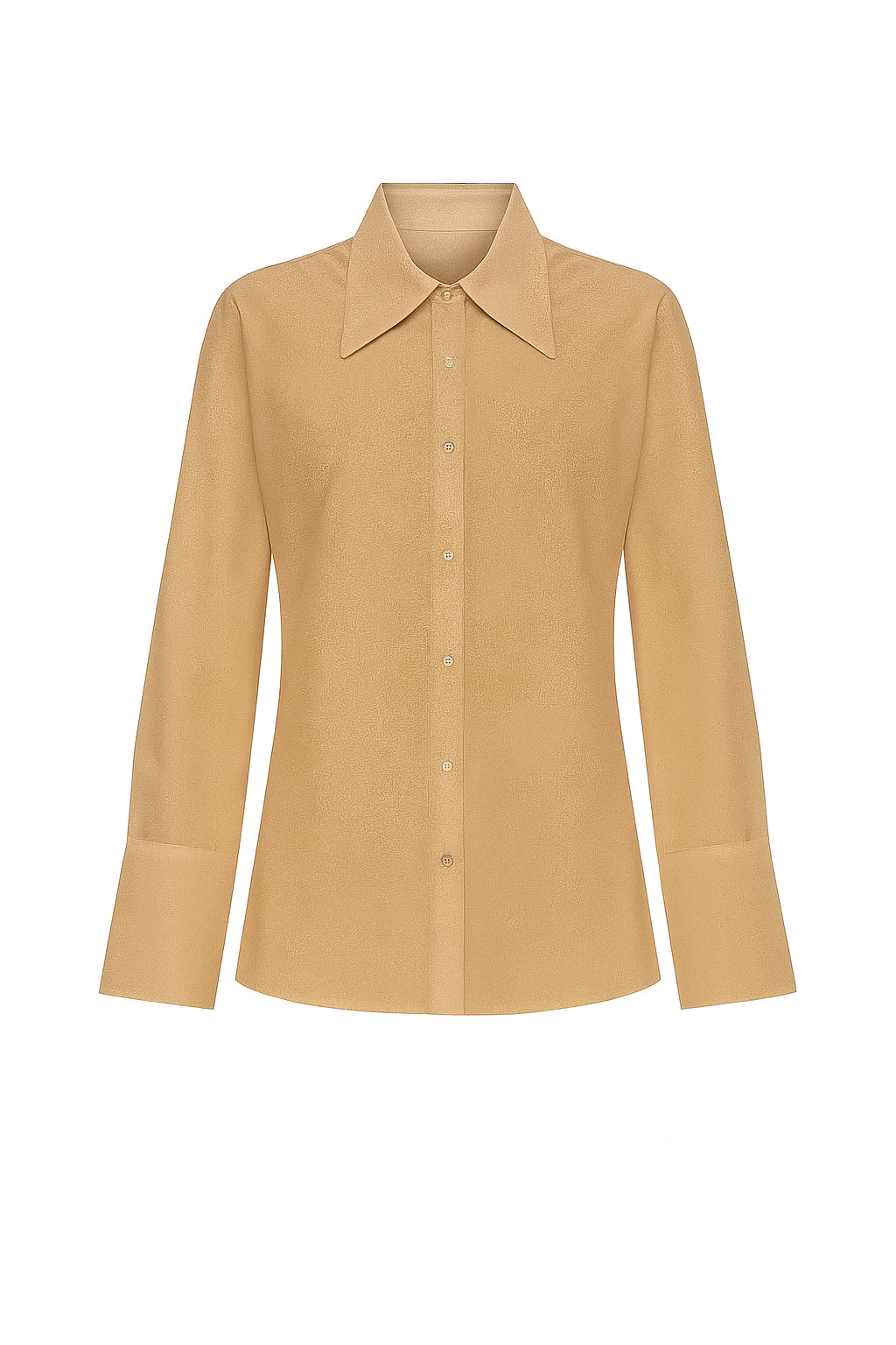 Camisa Tricoline Alongada - Bege