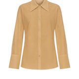 Camisa Tricoline Alongada - Bege
