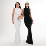 Vestido longo drapeado - Branco