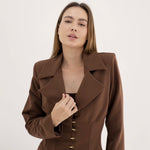 Blazer Acinturado - Marrom