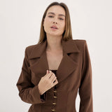 Blazer Acinturado - Marrom