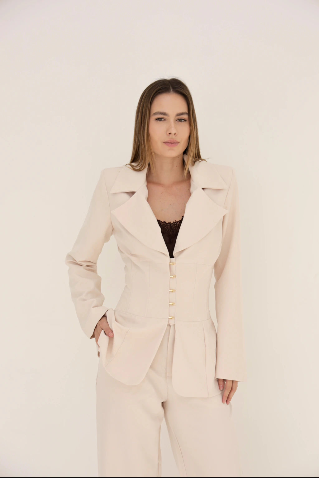Blazer Acinturado - Nude Rosado