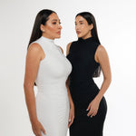 Vestido longo drapeado - Branco