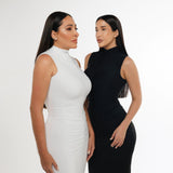 Vestido longo drapeado - Branco