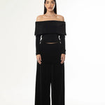 Calça com saia sobreposta - Preto
