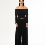 Calça com saia sobreposta - Preto