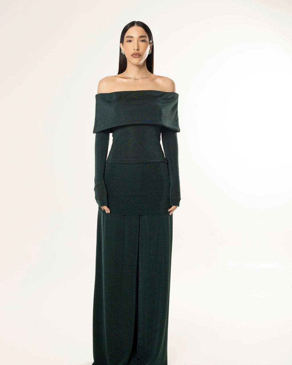 Calça com saia sobreposta - Verde