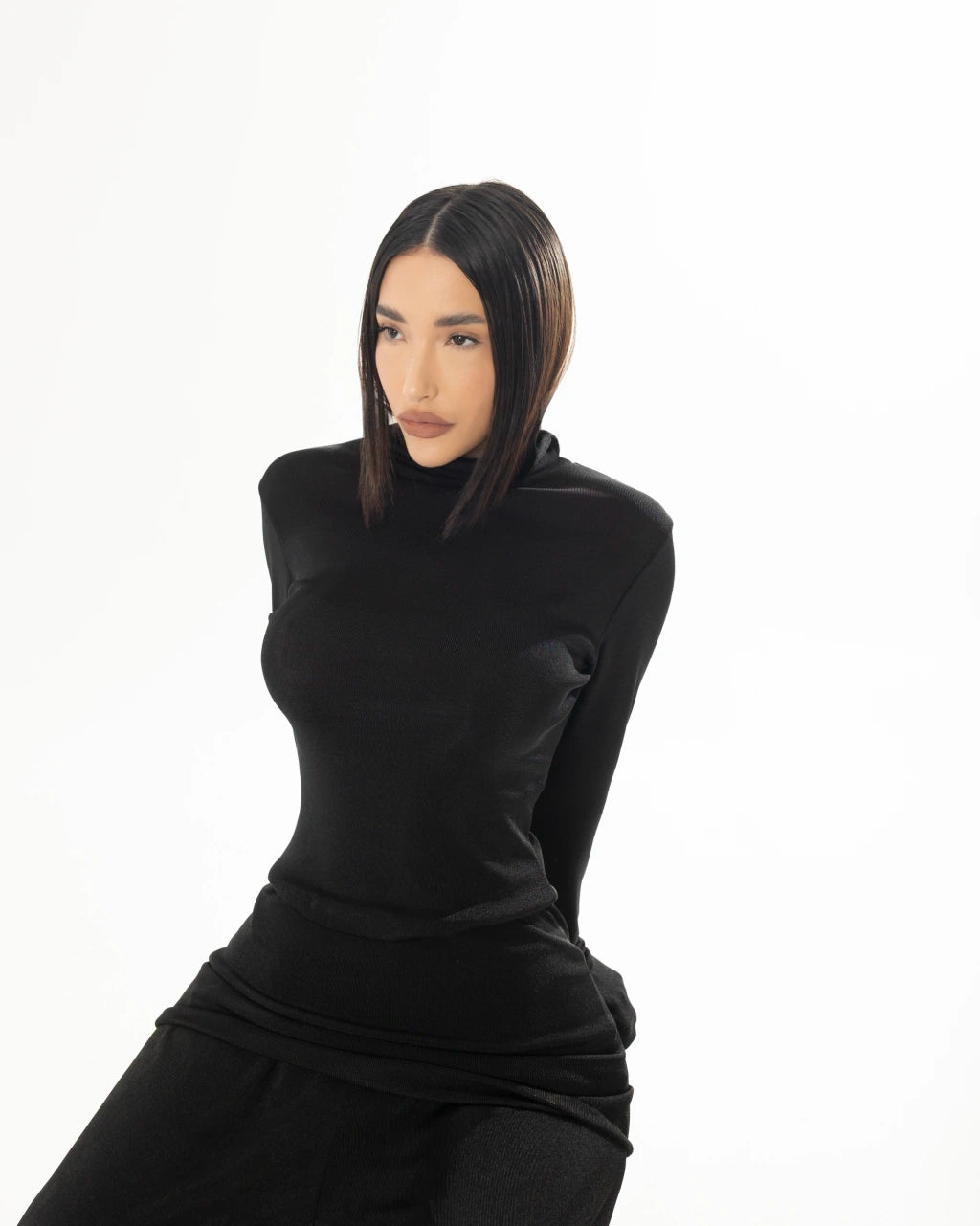 Blusa gola alta - Preto