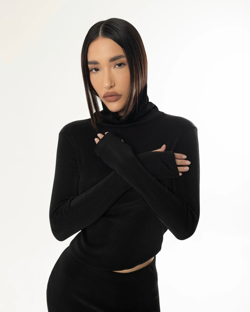Blusa gola alta - Preto