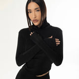 Blusa gola alta - Preto