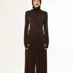 Blusa gola alta - Marrom