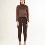 Blusa de costas abertas - Marrom
