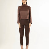 Blusa de costas abertas - Marrom