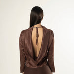 Blusa de costas abertas - Marrom