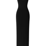 Vestido longo decote nadador - Preto