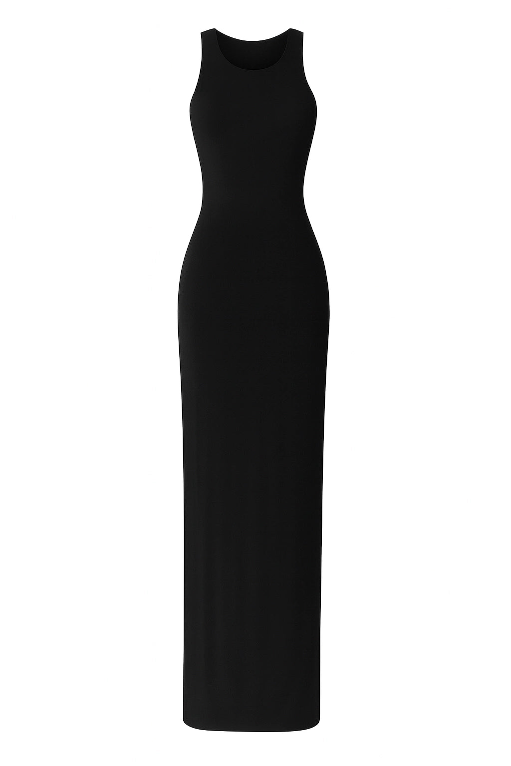 Vestido longo decote nadador - Preto