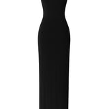 Vestido longo decote nadador - Preto