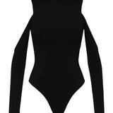 Body com recorte e gola alta - Preto