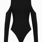 Body com recorte e gola alta - Preto