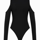 Body com recorte e gola alta - Preto