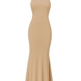 Vestido frente única - Nude Escuro