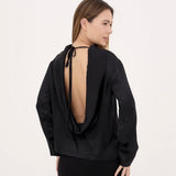 Blusa de costas abertas - Preta