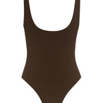 Body duplo decotado - Marrom