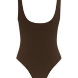 Body duplo decotado - Marrom