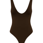 Body duplo decotado - Marrom