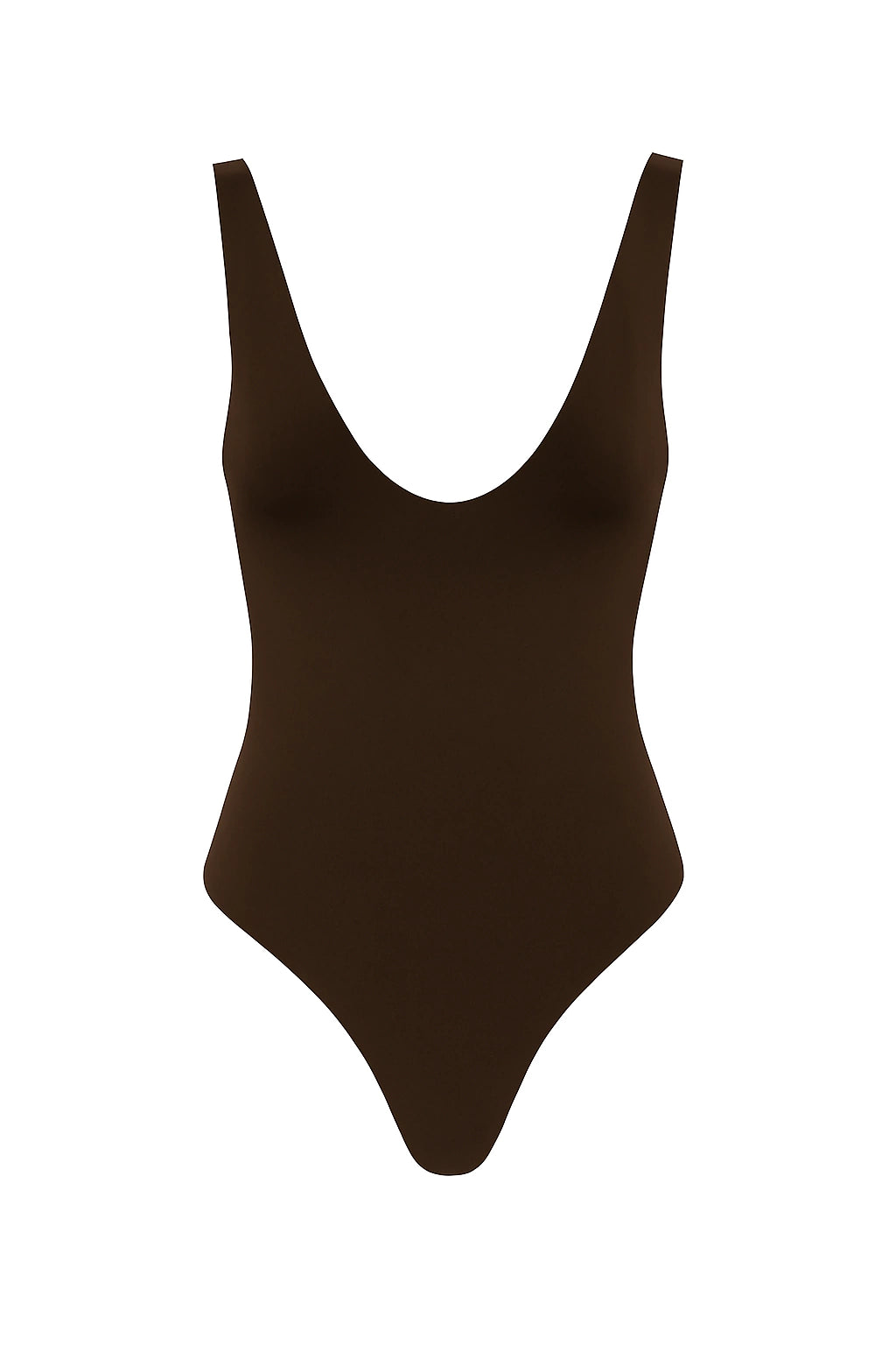 Body duplo decotado - Marrom