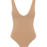Body duplo decotado - Nude Escuro