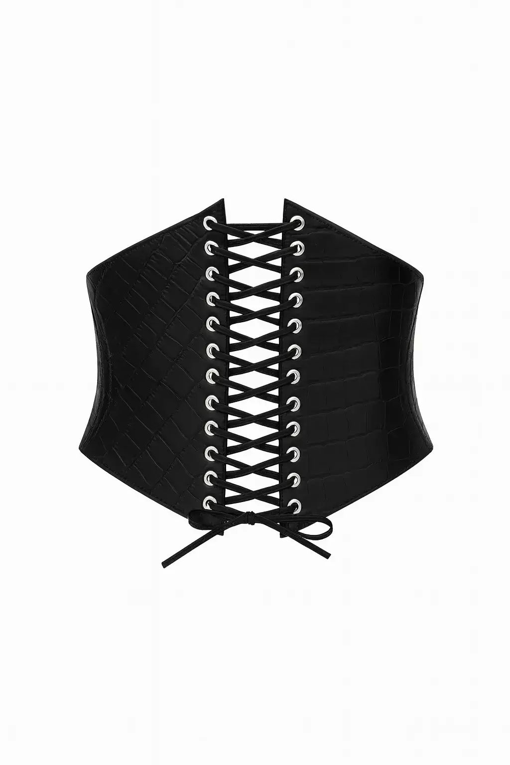 Cinto corset 100% couro - Preto Croco