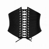 Cinto corset 100% couro - Preto Croco