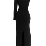 Vestido longo de um ombro só - Preto