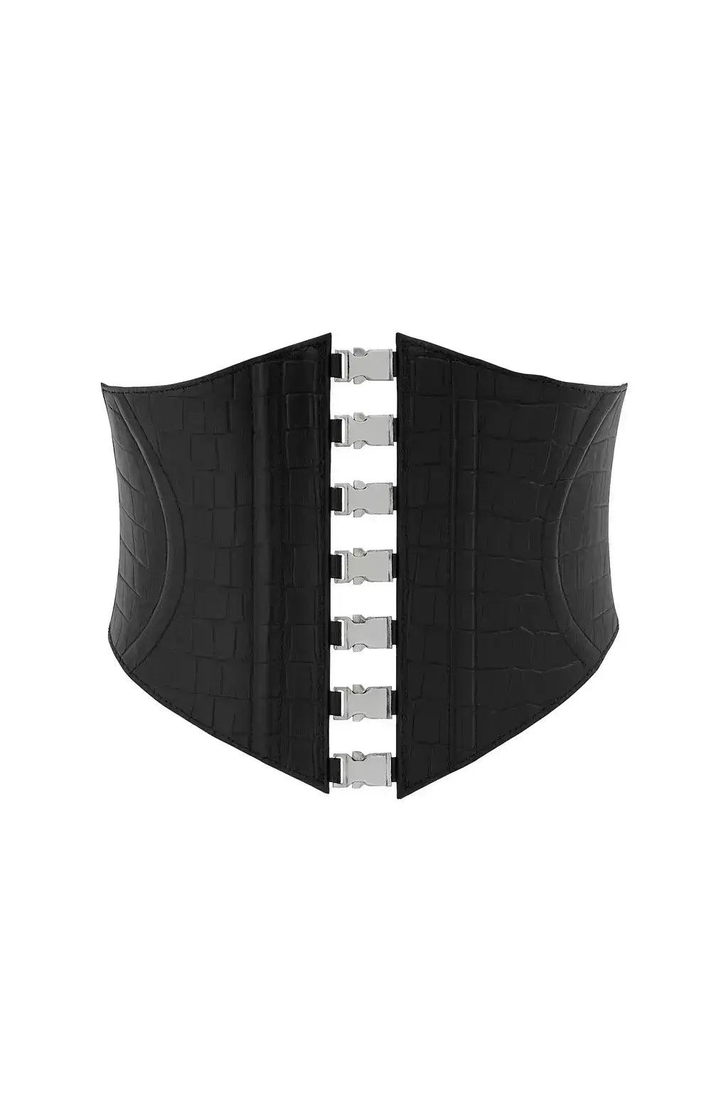 Cinto corset 100% couro - Preto Croco