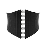 Cinto corset 100% couro - Preto Croco